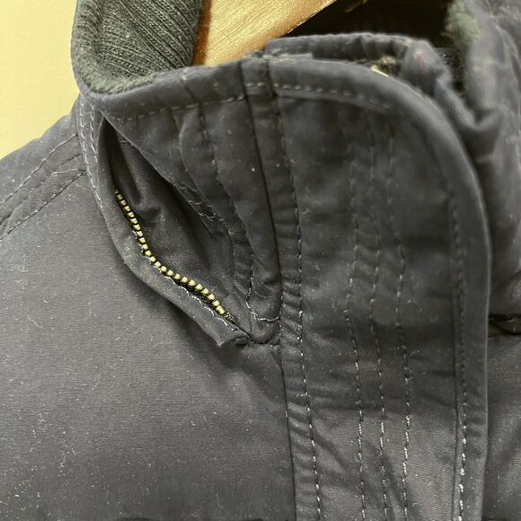 Abercrombie & Fitch Women's Sz S Navy Blue Quilted Down Snap Zipper Vest Jacket - Picture 5 of 6